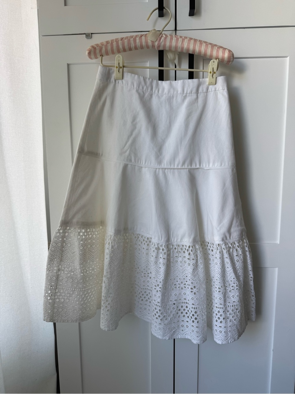 J. Crew Point Sur White Cotton Eyelet Skirt - Size 0